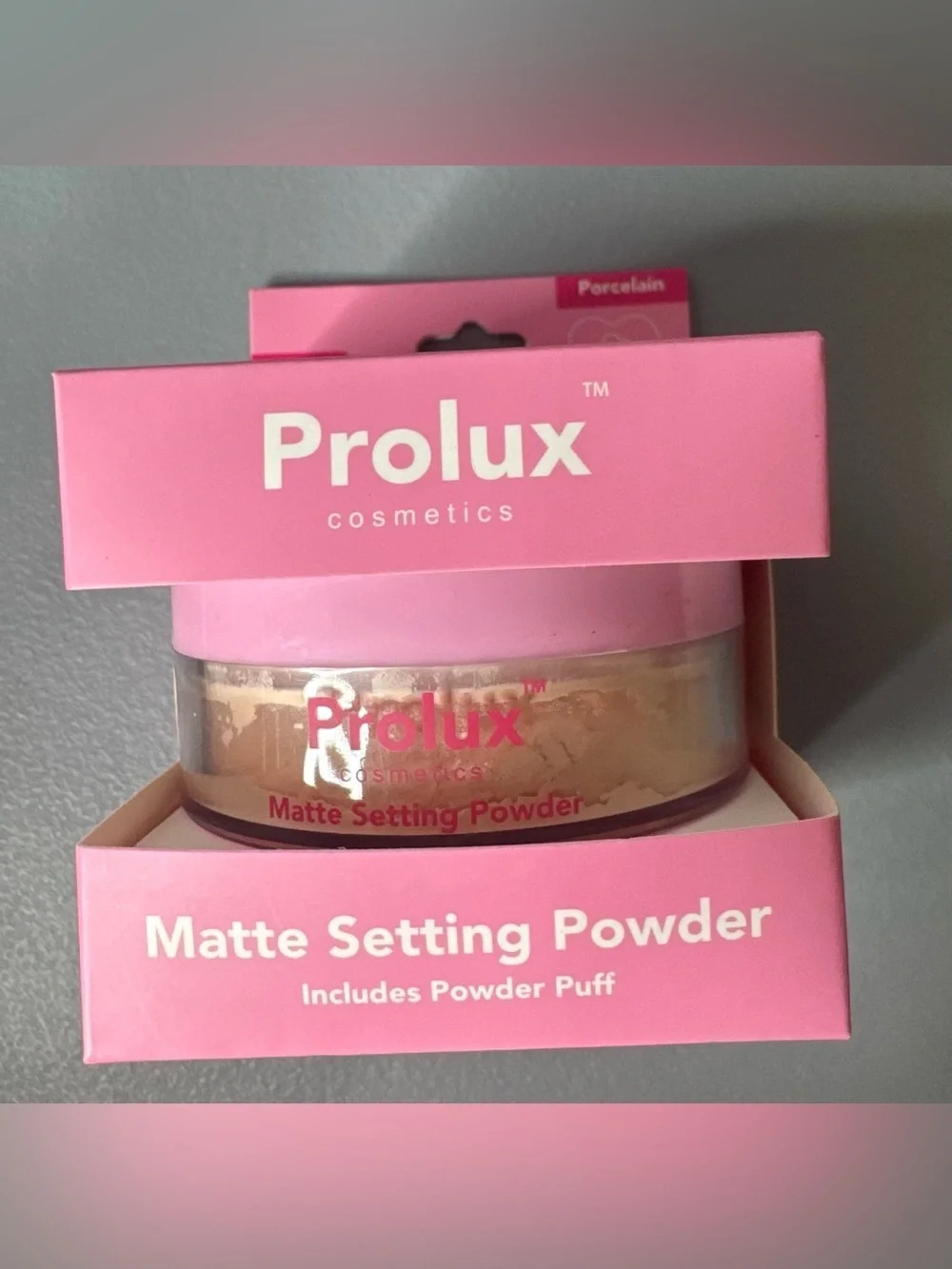 Prolux Matte Setting Powder in Porcelain Pink Packaging